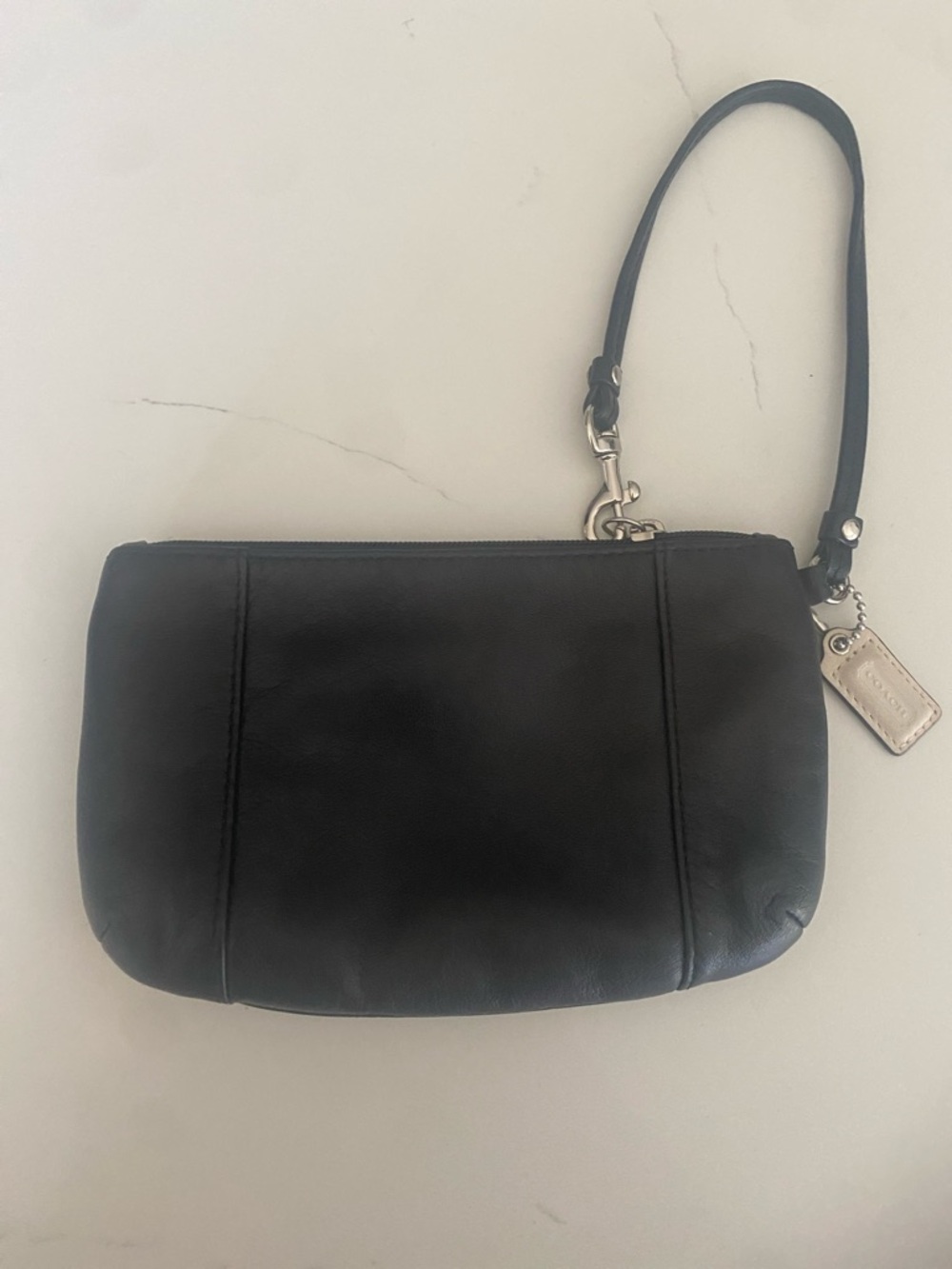 Coach Black Leather Wristlet Clutch with Silver Hardware - Picture 5 of 5
